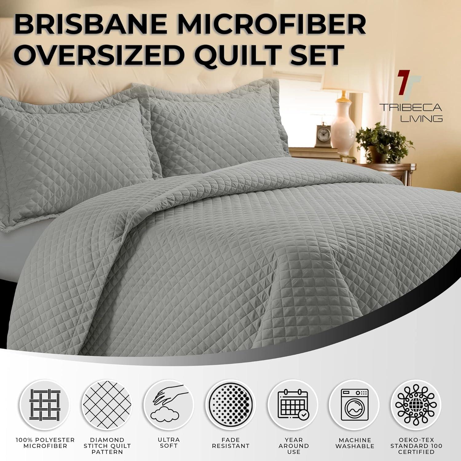 Brisbane Oversized Diamond Quilt Set - Tribeca Living