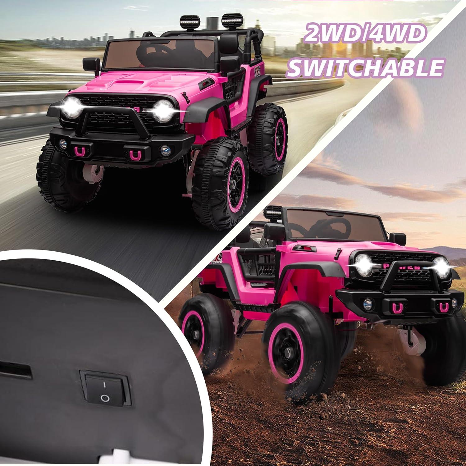 24V Pink 2-Seater Kids Ride-On SUV with Remote Control