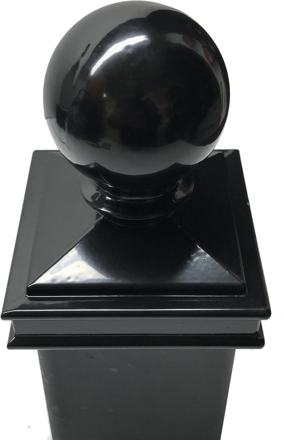 Black Aluminum 3" x 3" Ball Top Post Cap