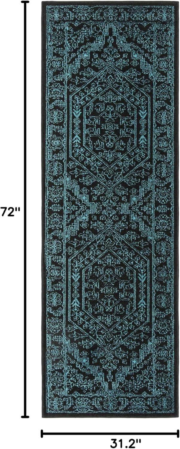 SAFAVIEH Adirondack Xavier Oriental Area Rug, Black/Teal, 4' x 6'