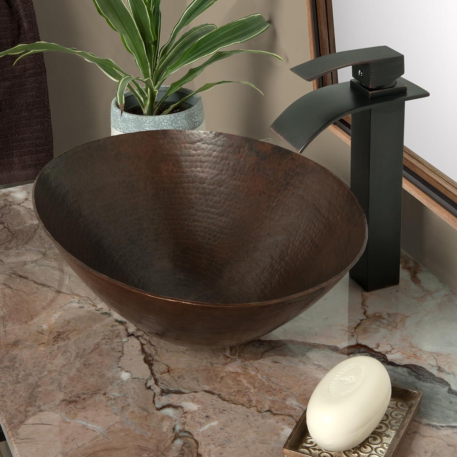 Novatto 14'' Copper Oval Bathroom Sink