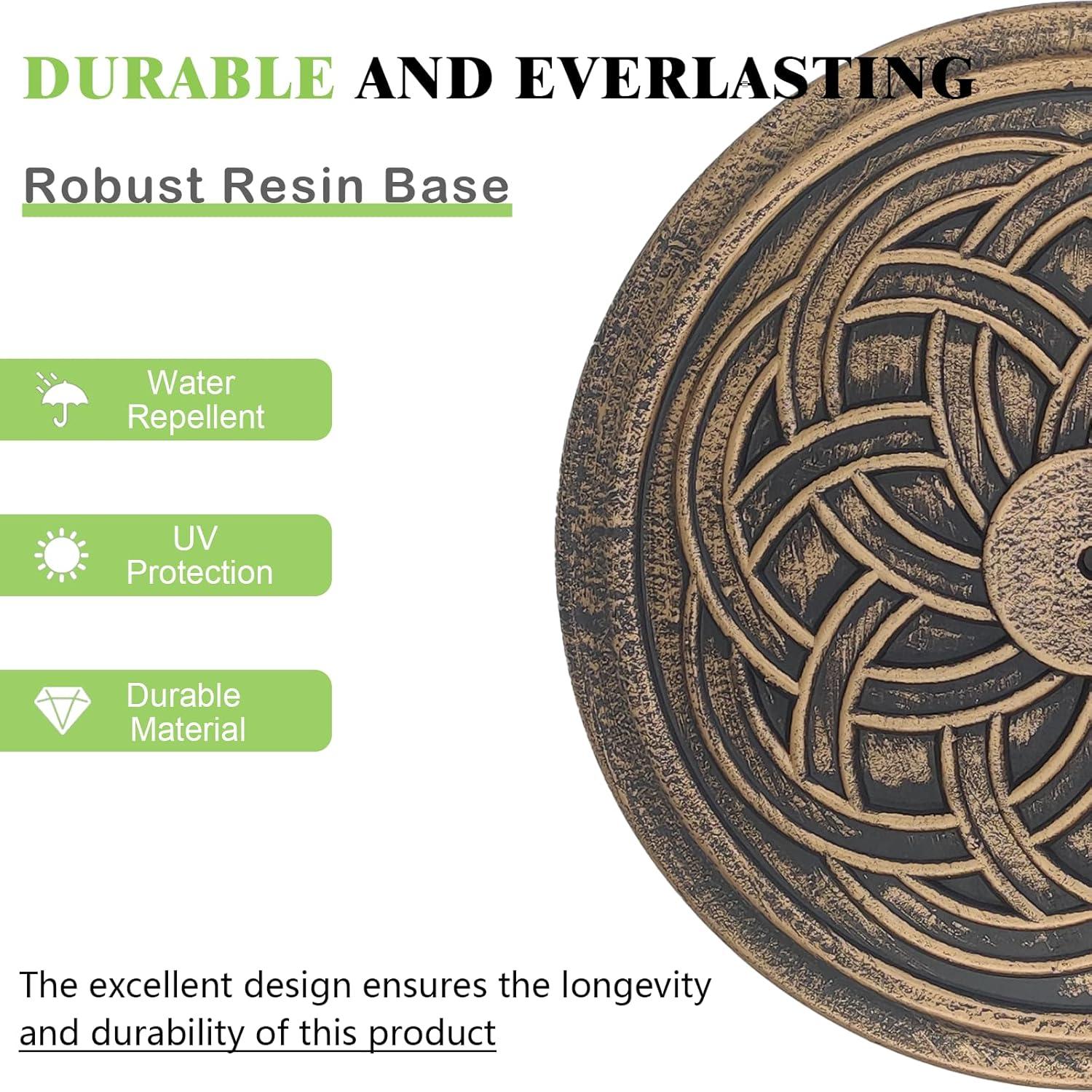 Bronze Round Concrete Resin Patio Umbrella Base