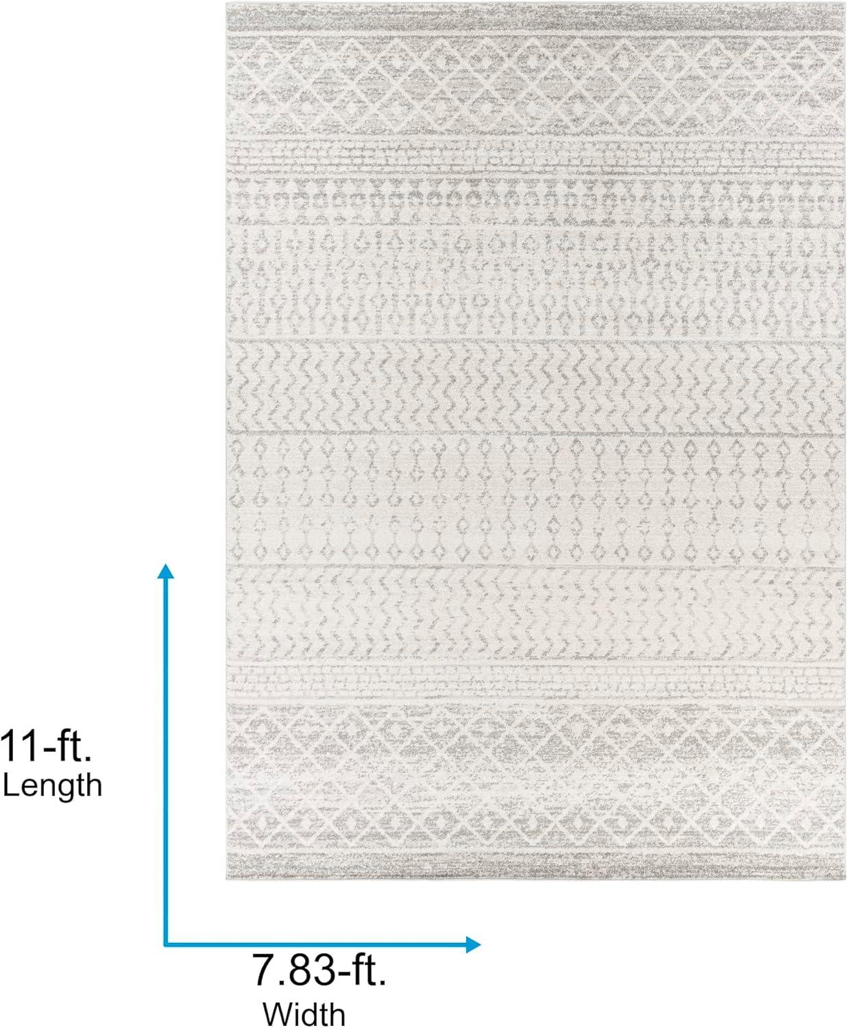 Livabliss Elaziz Boho Moroccan Area Rug,7'10" x 11',Gray