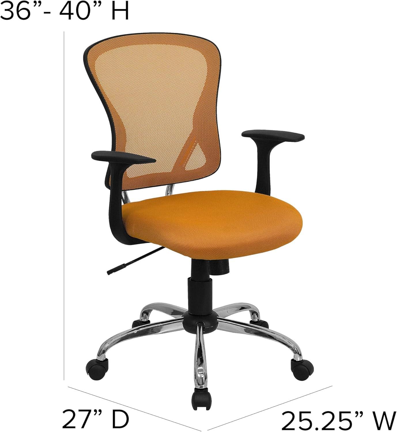Flash Furniture Mid-Back Mesh Swivel Task Office Chair with Chrome Base and Arms