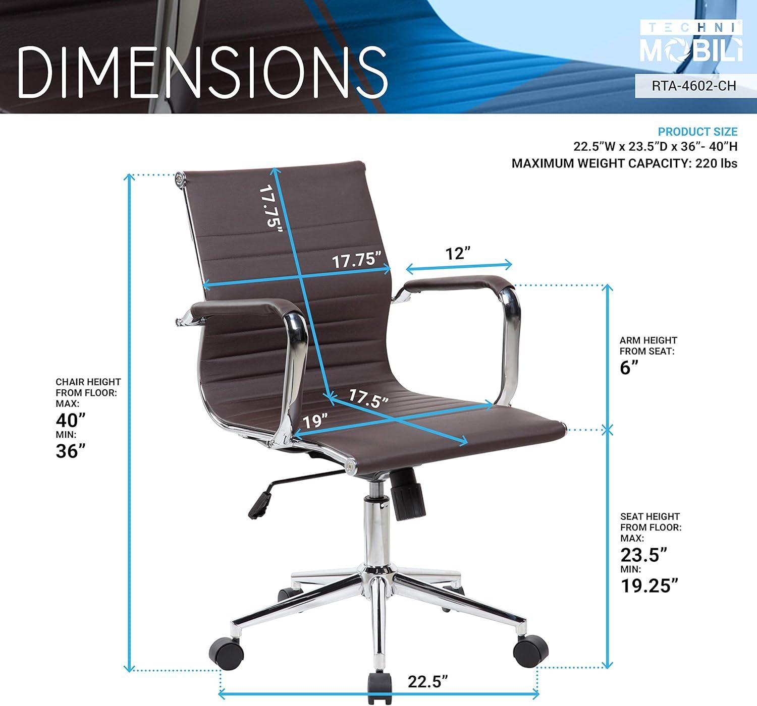 Modern Medium Back Executive Office Chair - Techni Mobili