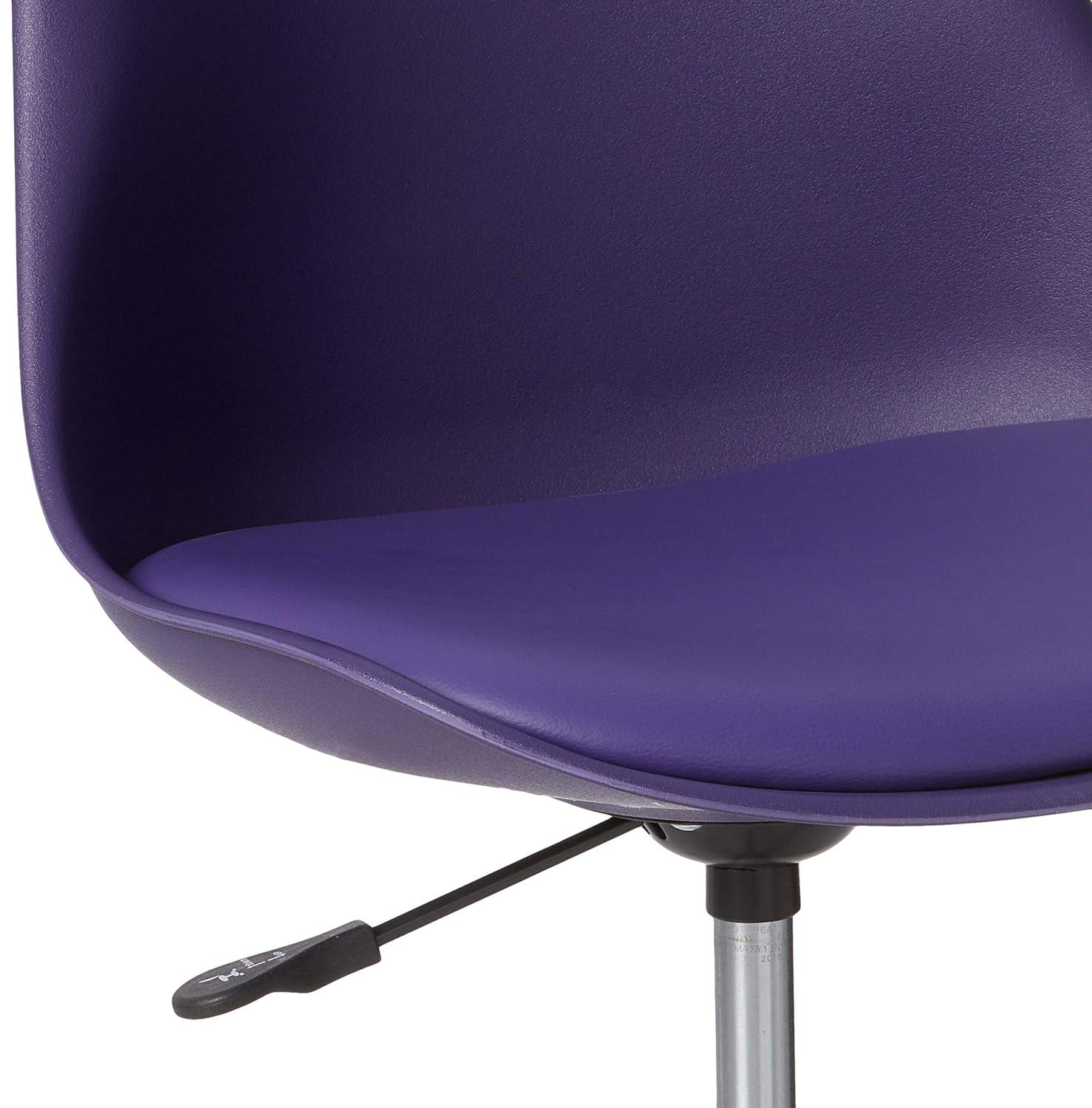 Emerson Office Chair with Pneumatic Chrome Base Purple - OSP Home Furnishings: Swivel, Armless, Adjustable Height