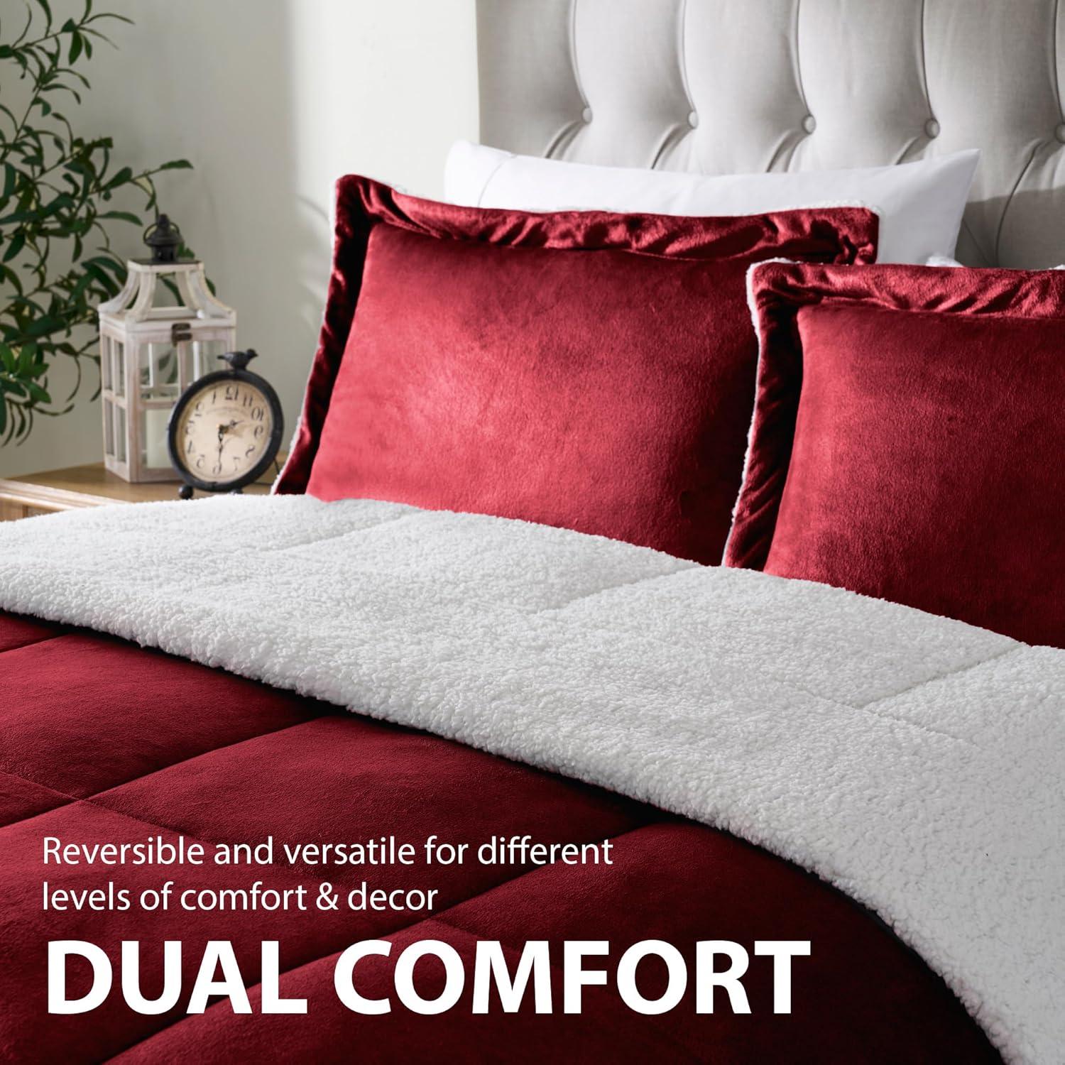 Ultra Plush Reversible Micro-Mink and Sherpa 3-Piece Comforter Set