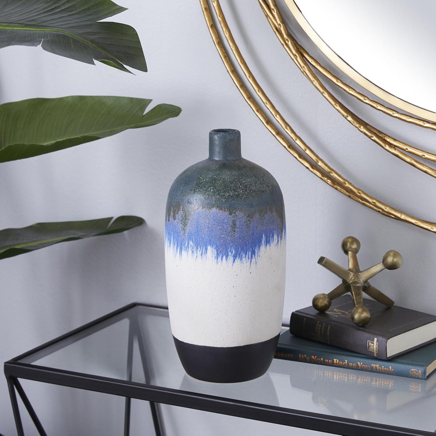 Novogratz White Ceramic Contemporary Vase, 13 X 6 X 6 | Wayfair