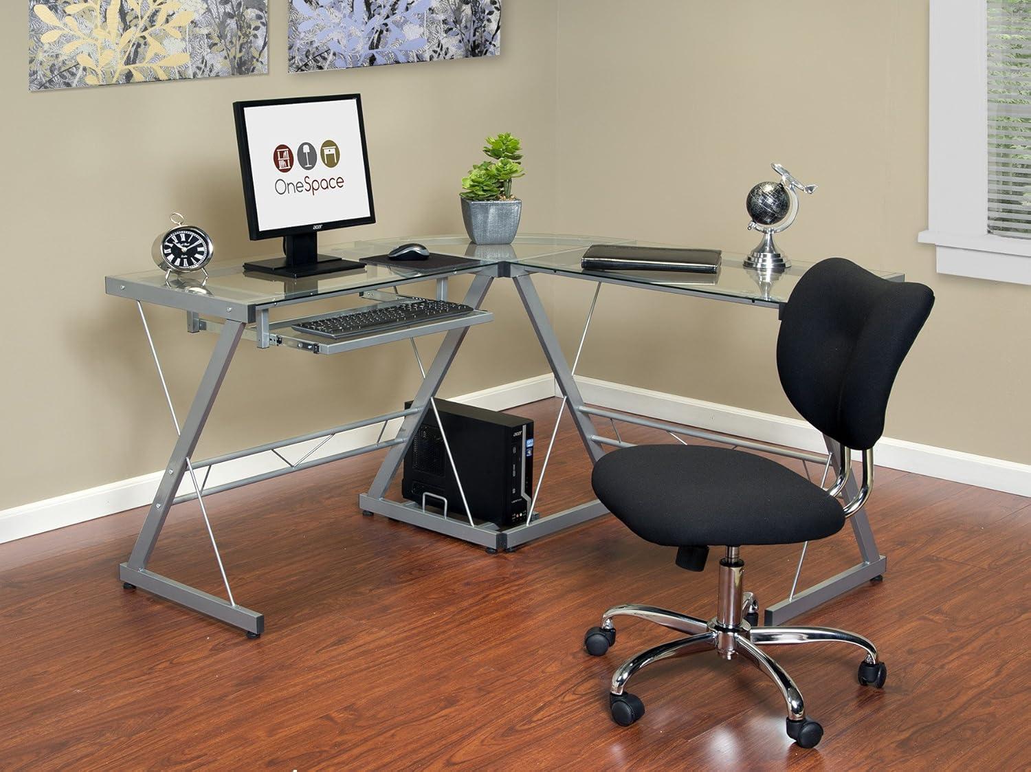 OneSpace - Table - L-shaped - black - black base
