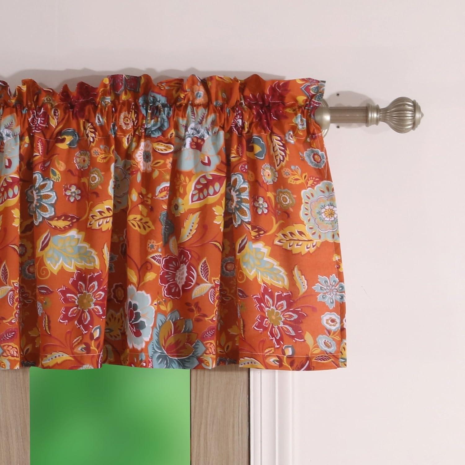 Astoria Floral Tailored 84'' W Window Valance