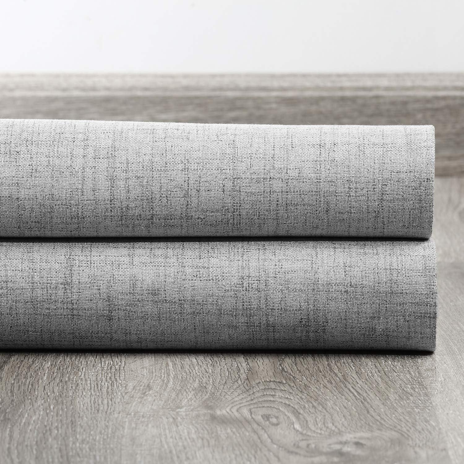 HPD Half Price Drapes Grommet Blackout Curtains for Bedroom Thermal Cross Linen 50 X 84 (1 Panel), FLCW-CBO1911-84-GR, Millennial Grey