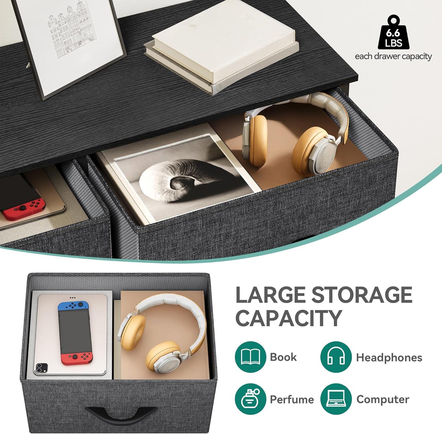 DWVO Dresser for Bedroom, Fabric Dresser with 8 Drawers, Tall Dresser, Chest of Drawers for Closet, Living Room