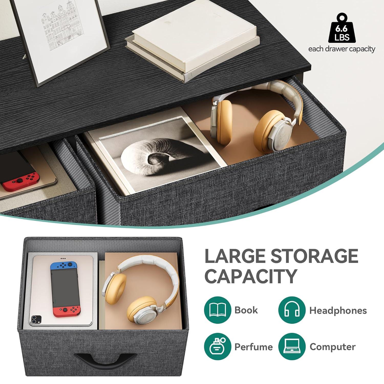 DWVO Dresser for Bedroom, Fabric Dresser with 8 Drawers, Tall Dresser, Chest of Drawers for Closet, Living Room