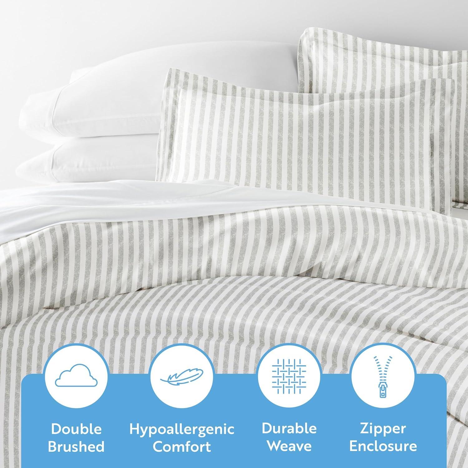 Becky Cameron 3 Piece Rugged Stripe Pattern Duvet Cover Set