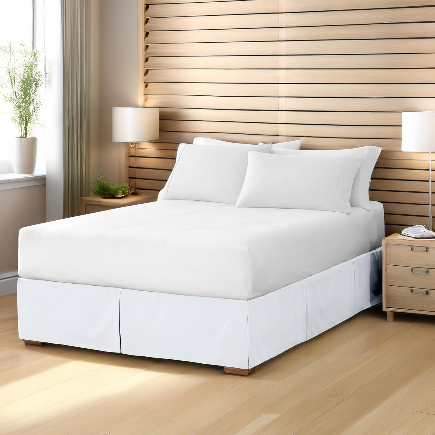 Bare Home Tailored 15" Pleated Bed Skirt
