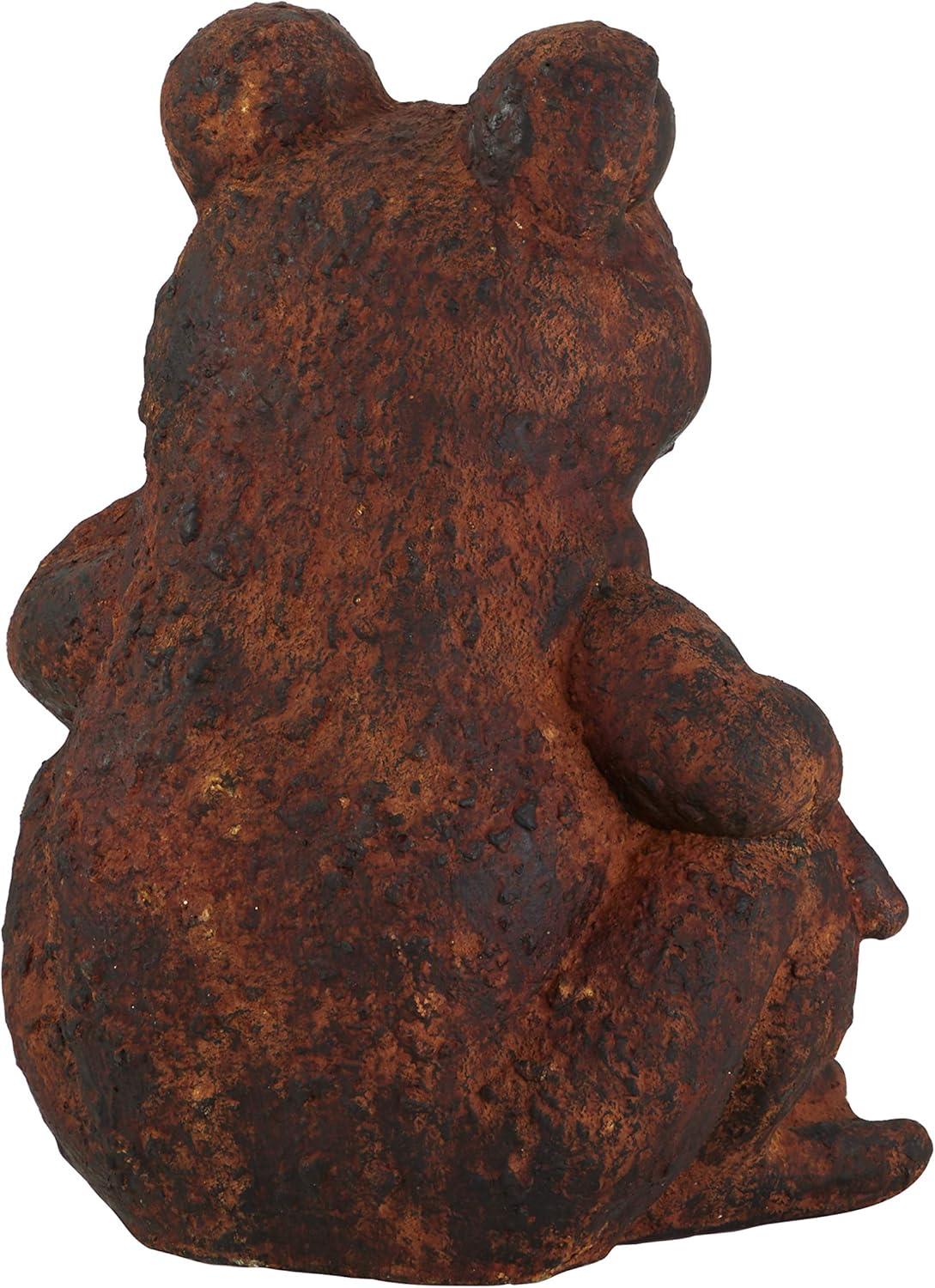 DecMode Outdoor 13" x 16" Rust Magnesium Oxide Rustic Frogs Garden Sculpture, 1 - Pieces