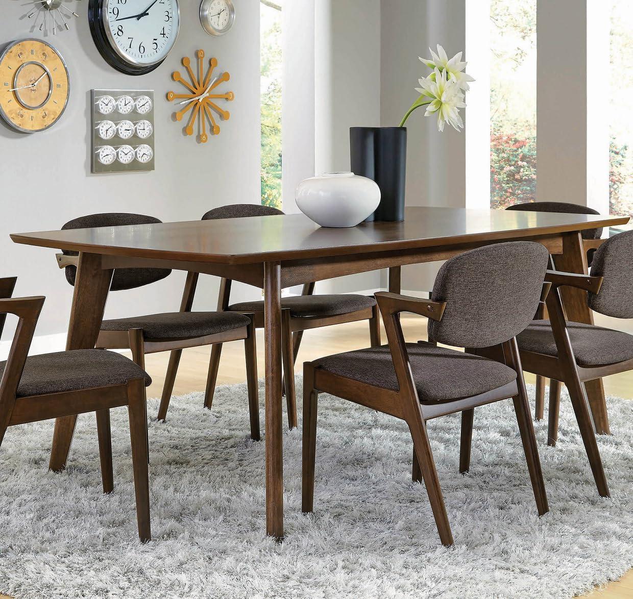 Coaster Malone Rectangular Mid-Century Wood Dining Table in Walnut