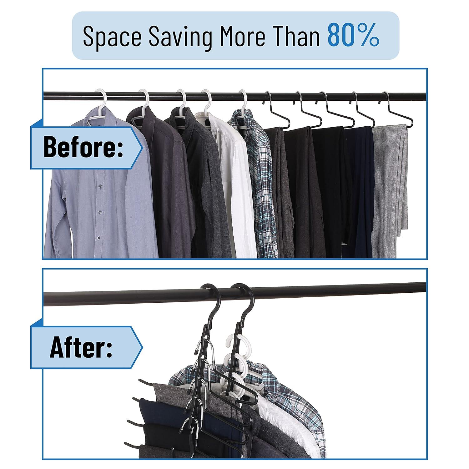 Mr. Pen- Space Saving Hangers, Black, 8 Pack, Clothes Organizers, Shirt Hangers, Magic Closet Space Savers, Back to School Supplies