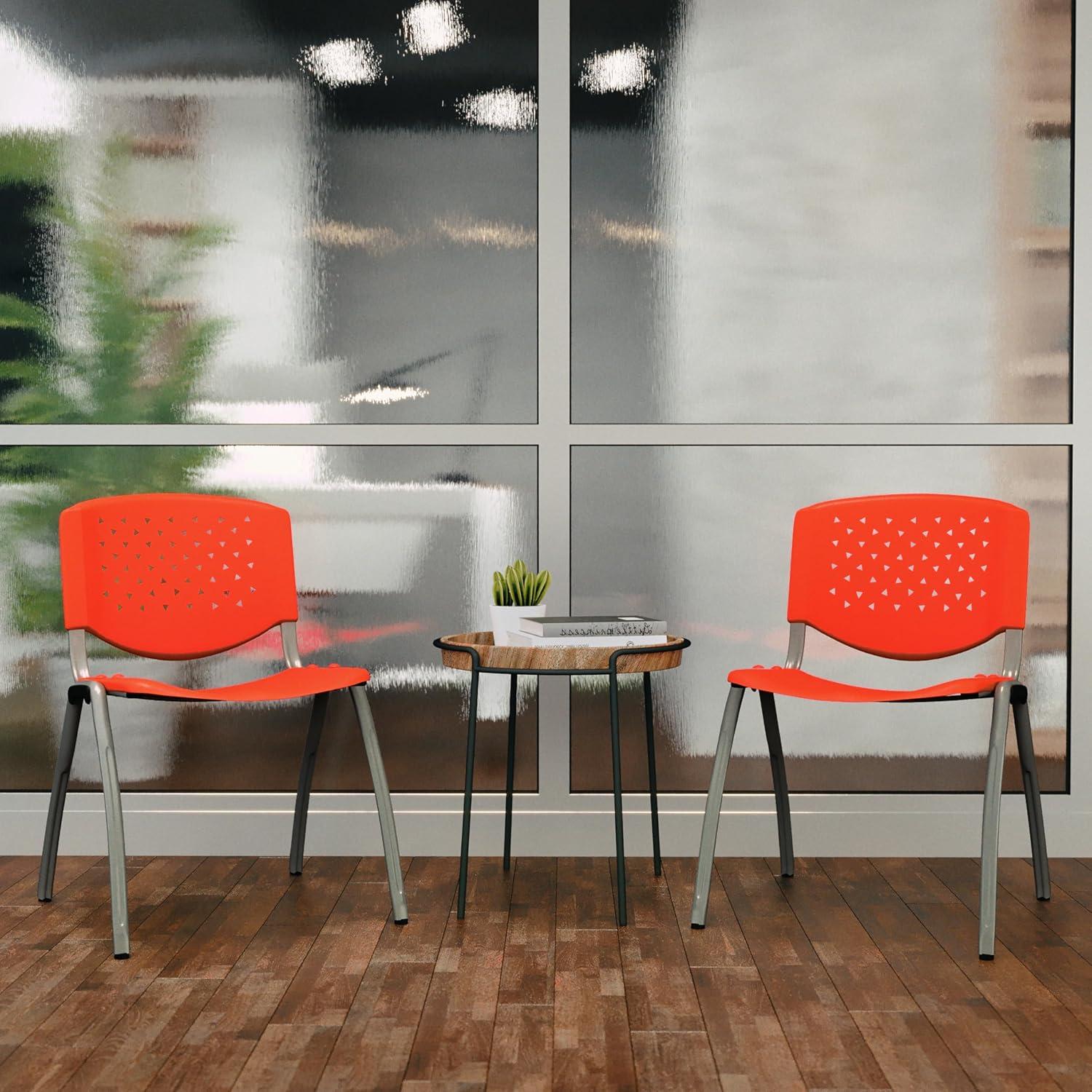 Flash Furniture Memphis 880 lb. Capacity Plastic Stack Chair with Powder Coated Frame