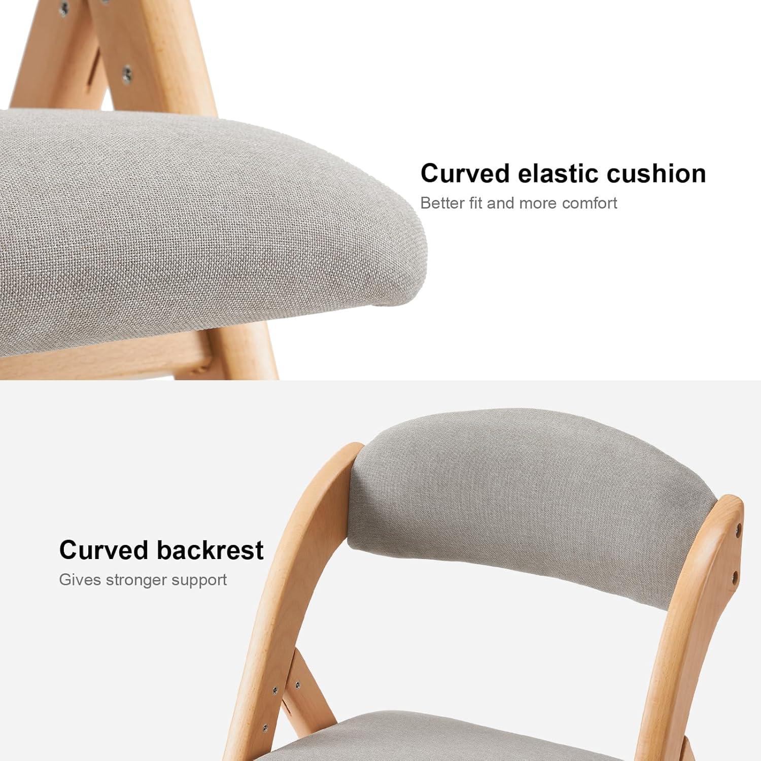 Light Brown Wood Armless Folding Chairs (Set of 2)