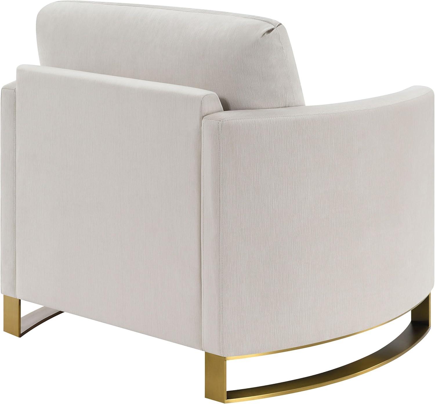 Coaster Contemporary Chenille Upholstered Arched Arms Chair in Beige