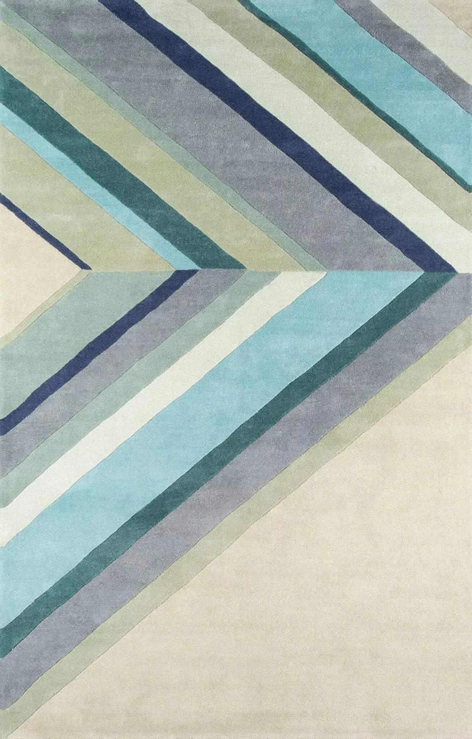 Momeni DELMADEL-5BLU3656 Novogratz Delmar Collection Ultralight Area Rug, 3 ft. 6 in. x 5 ft. 6 in. - Blue