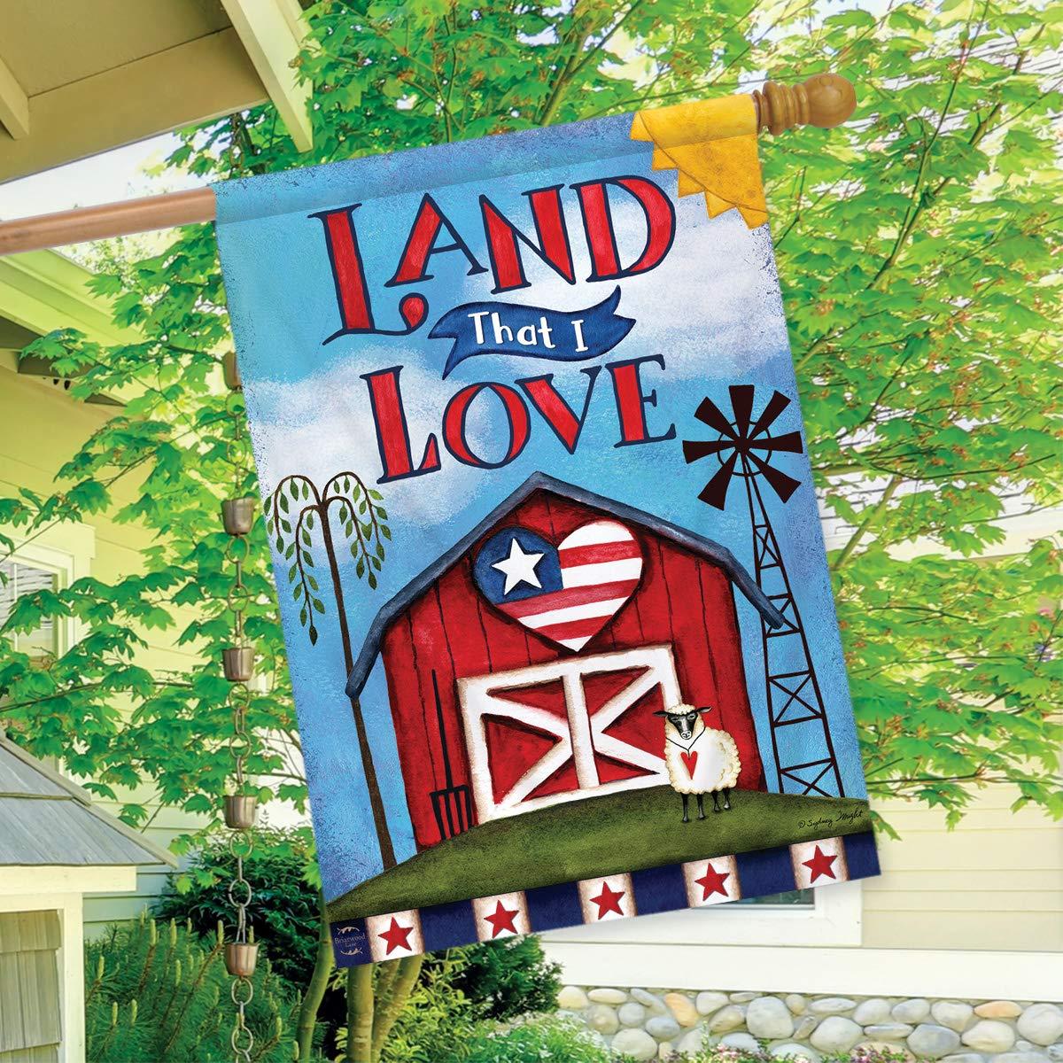 Americana Welcome House Flag Primitive Patriotic 28" x 40" Briarwood Lane