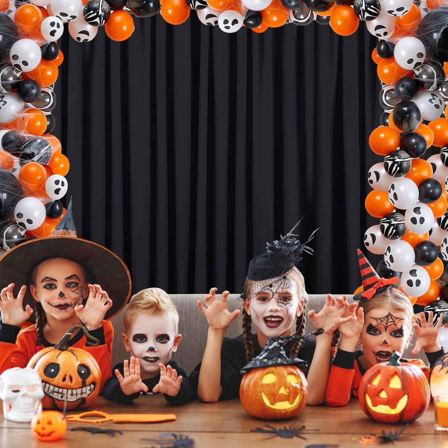 10x10 Black Photo Backdrop Curtain for Parties, Wrinkle Free Black Fabric Curtain Backdrop Wall Drape with Rod Pocket for Birthday Home Decor 5ft x 10ft, 2 Panels