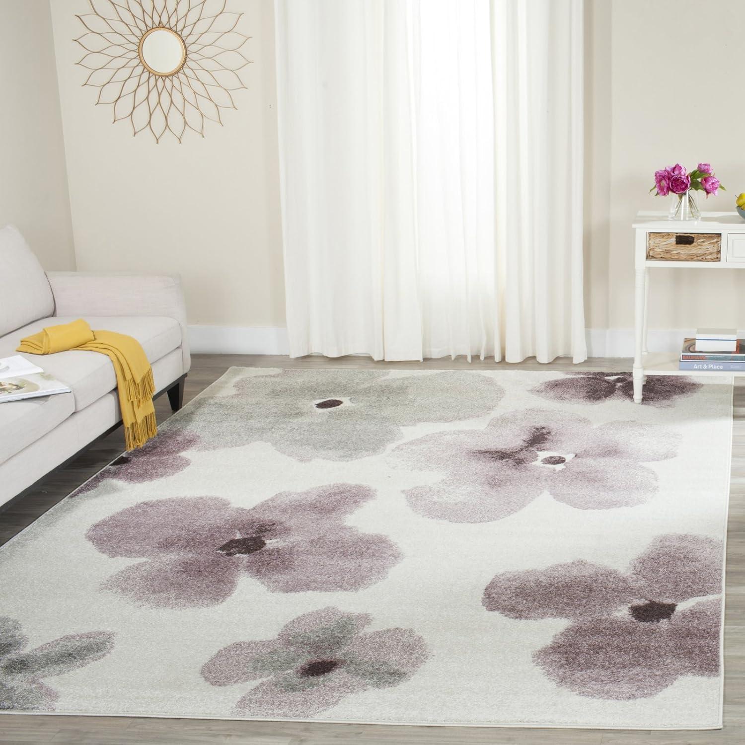 Adirondack ADR123 Power Loomed Area Rug - Ivory/Purple - 5'1"x7'6" - Safavieh.