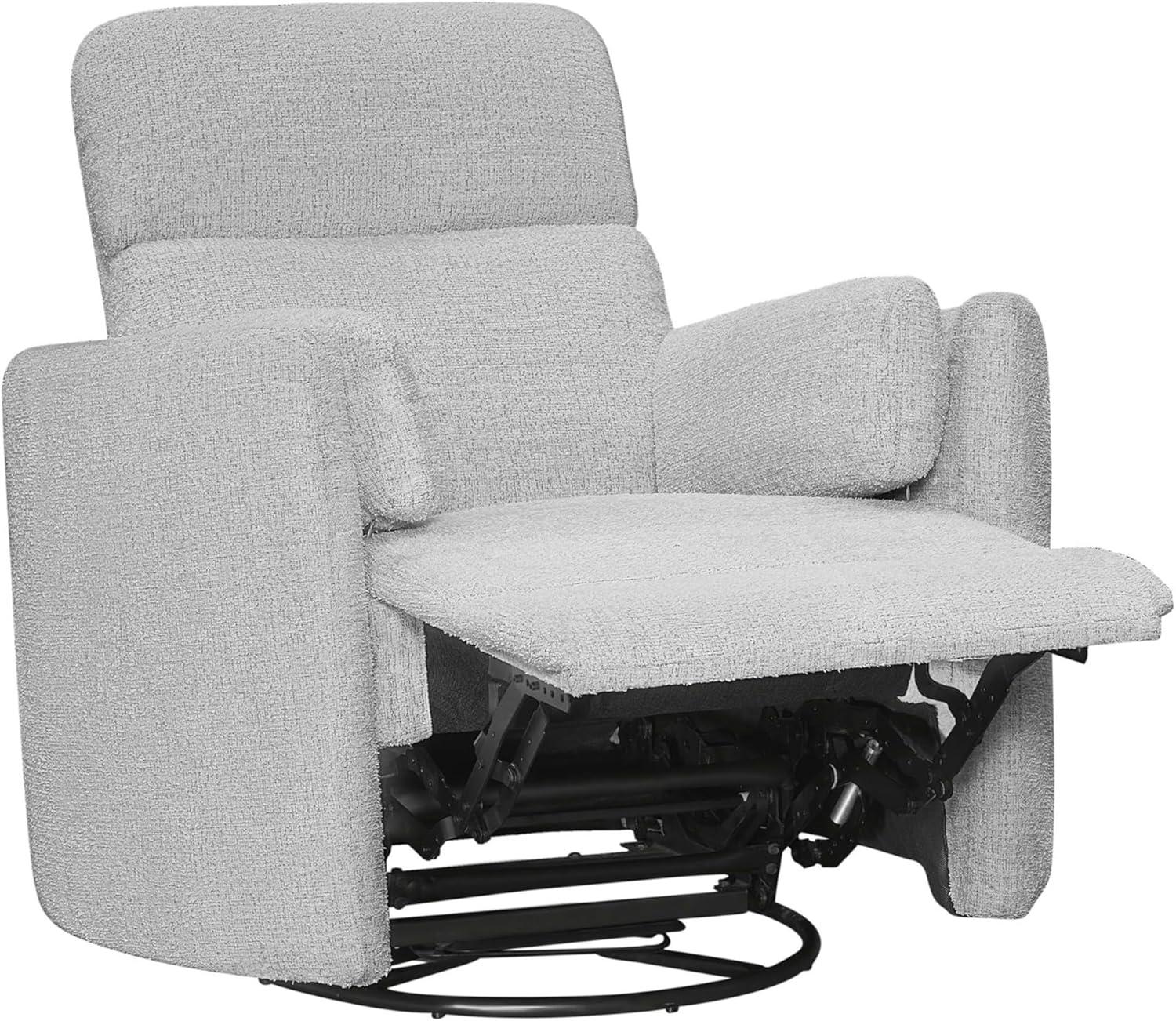 Florence Heron Leather Swivel Wood Recliner