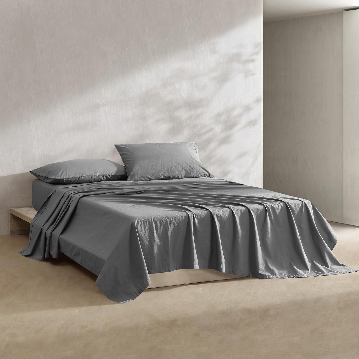 Calvin Klein Washed Cotton Percale Sheet Set