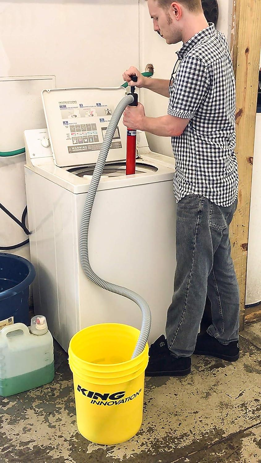 Red Thermoplastic Utility Hand Pump with Flexible Hose