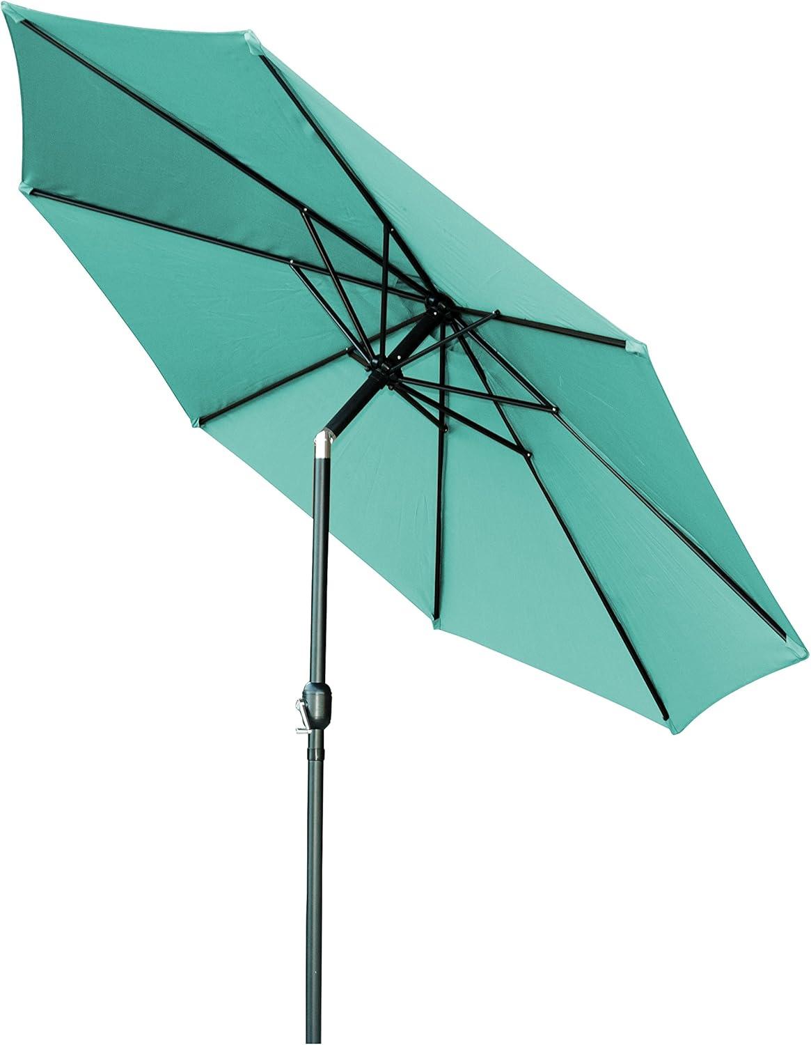 Teal 10-Foot Polyester Patio Market Umbrella with Tilt Crank