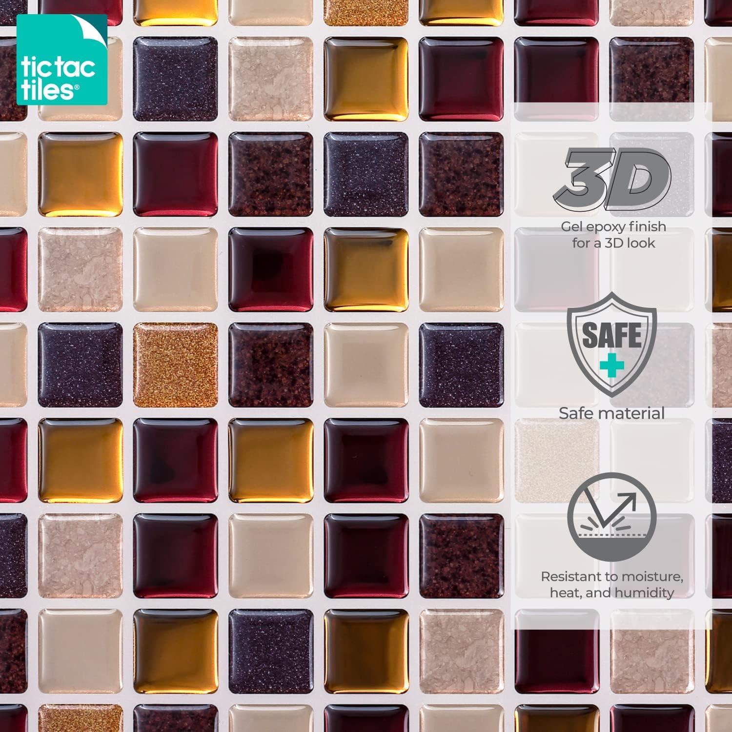 12'' W x 12'' L PVC Peel and Stick Mosaic Tile