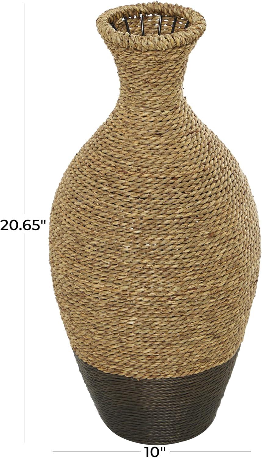 Deco 79 Bohemian Seagrass Amphora Vase, 10'' x 10'' x 21'', Brown (082413)