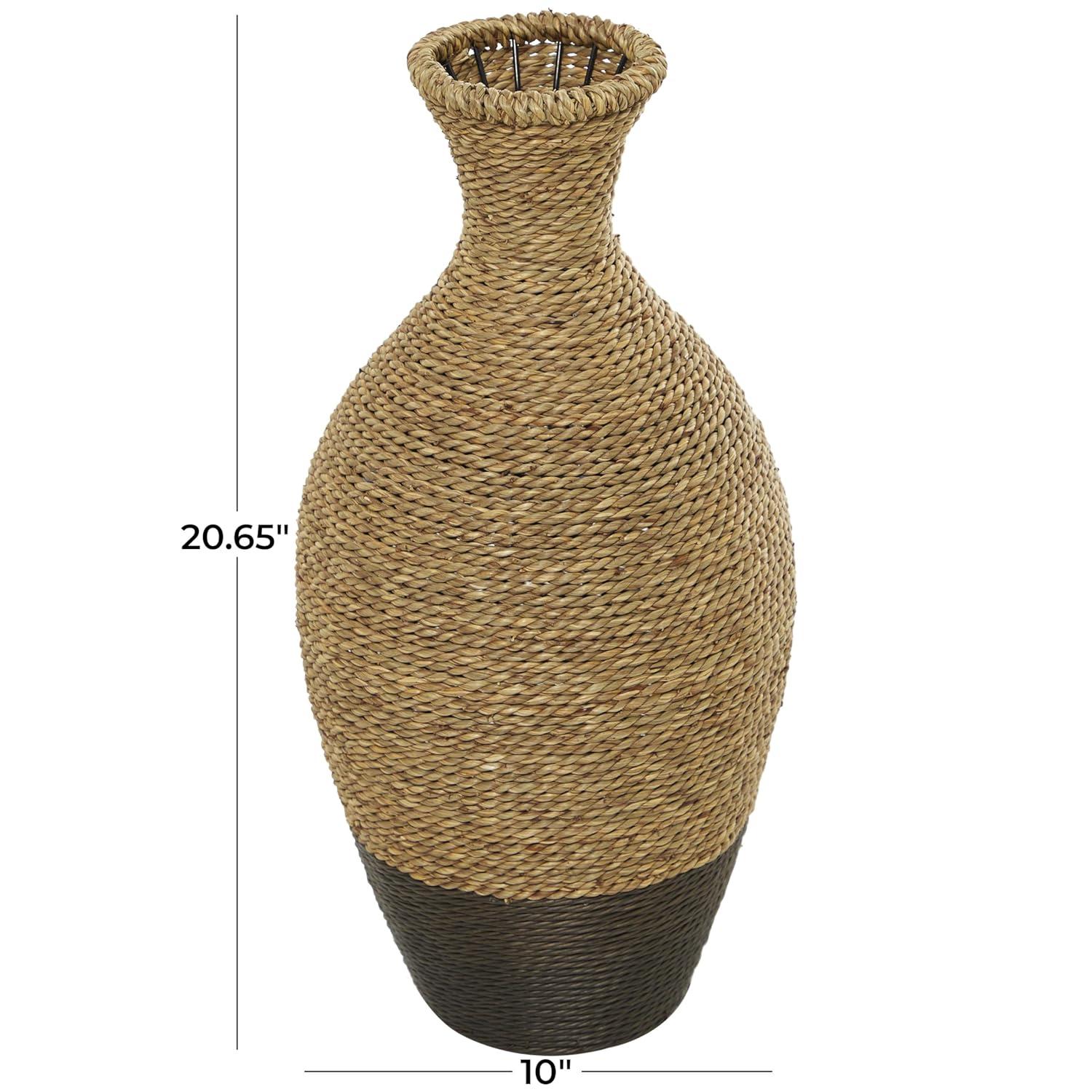 Deco 79 Bohemian Seagrass Amphora Vase, 10'' x 10'' x 21'', Brown (082413)