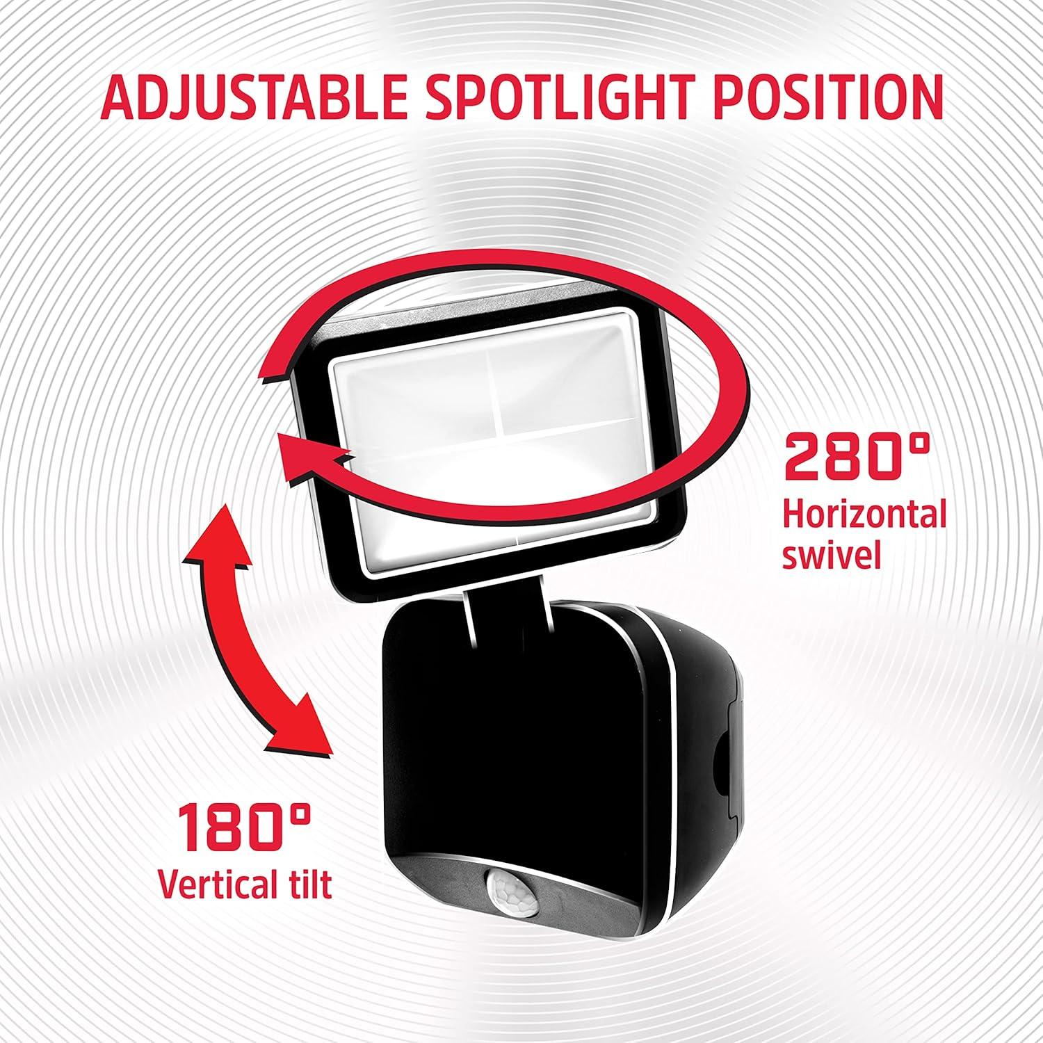Energizer Battery Operated Motion Sensing LED Security Light, Single Head, 300 lumens, 40777