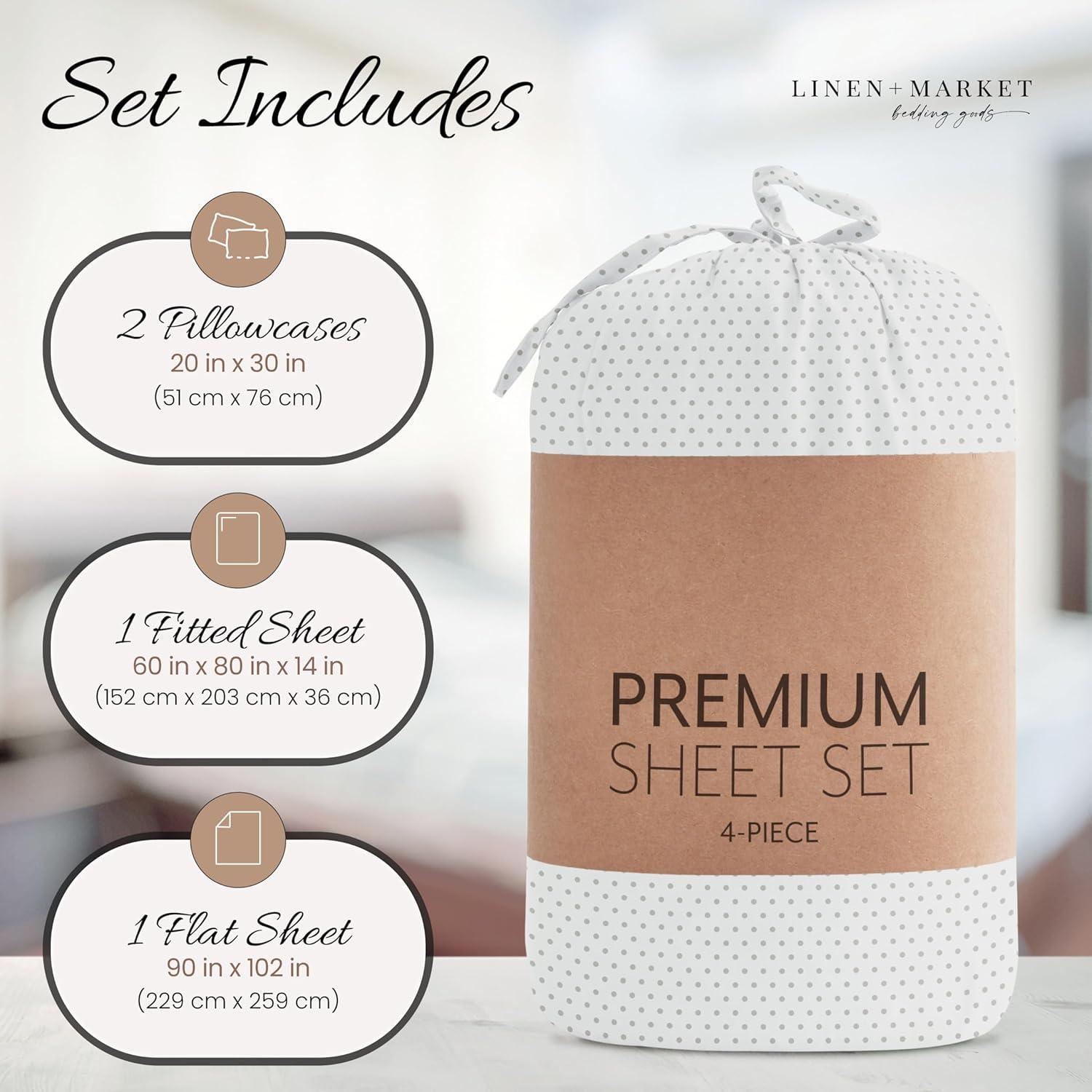 Simply Soft Striped Patterned 4 Piece Bed Sheet Set
