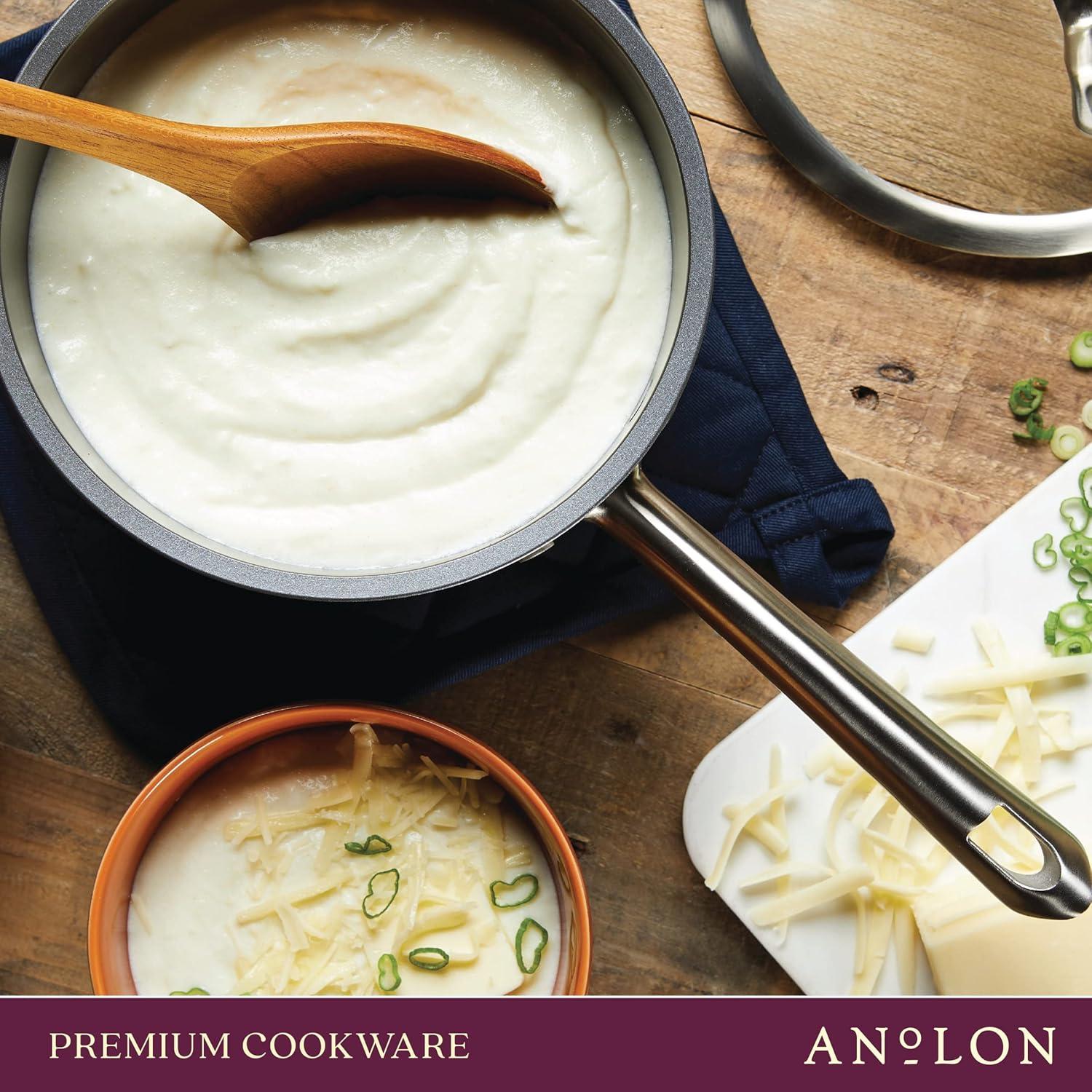 Anolon Anolon Accolade Forged Hard Anodized Nonstick Induction Sauce Pan with Lid, 2.5 Quart