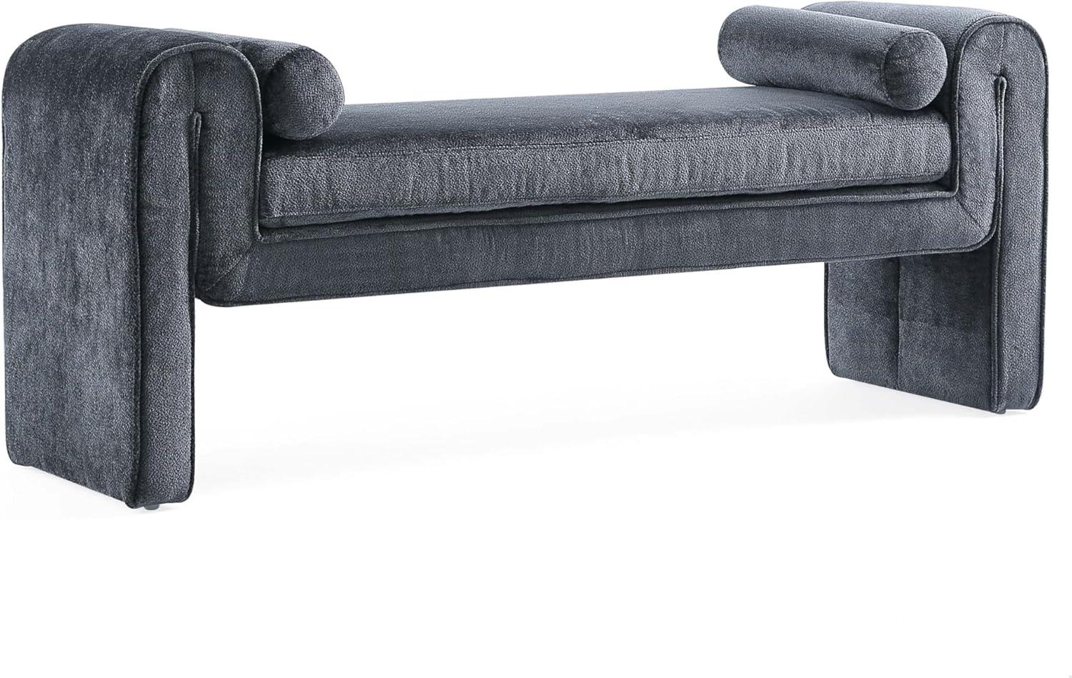 Manhattan Comfort 59" Concord Modern Chenille Upholstered Bench Terracotta