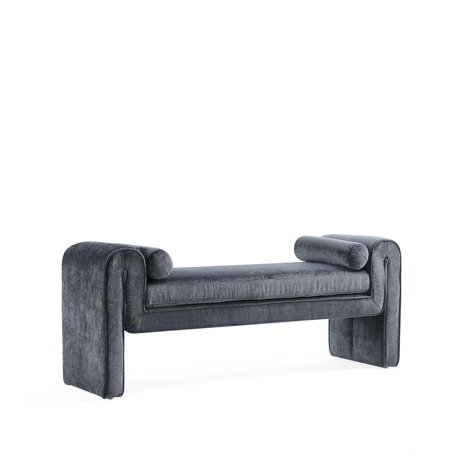 Manhattan Comfort 59" Concord Modern Chenille Upholstered Bench Terracotta