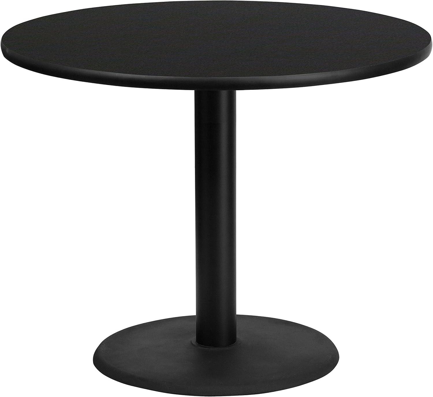 Contemporary 36'' Round Black Laminate Dining Table