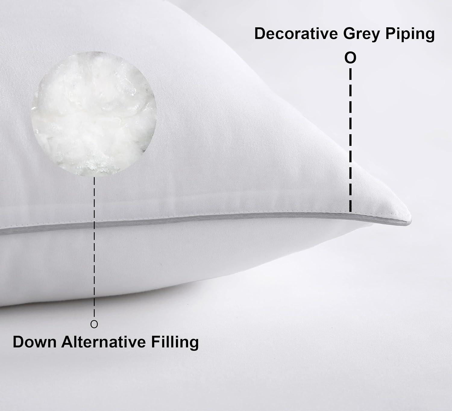 Casa Platino Bed Pillows Queen Size Dawn Alternative Soft Sleeping Pillows - Set of 2 - 20"x30"