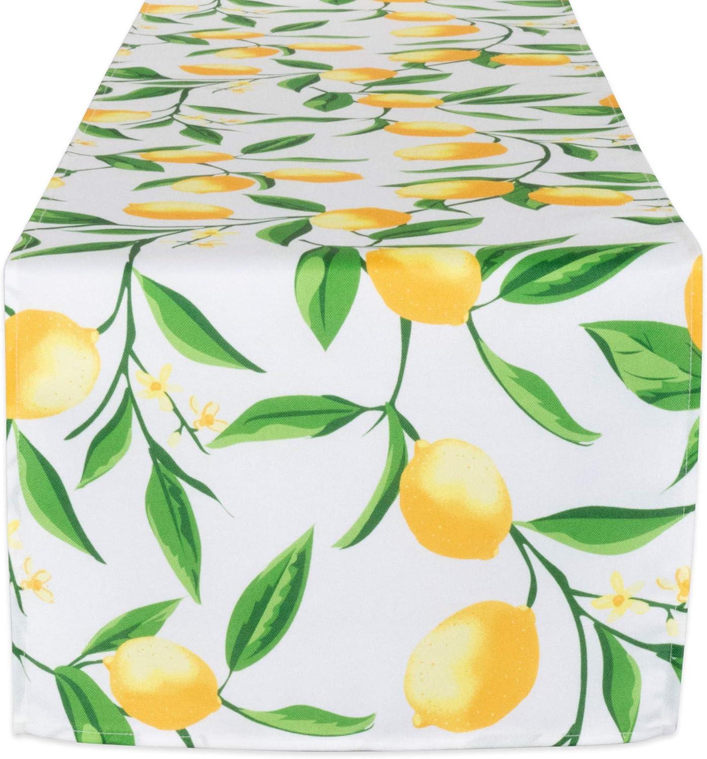 Design Imports Lemon Bliss Print Outdoor Table Runner 14X108 Inches