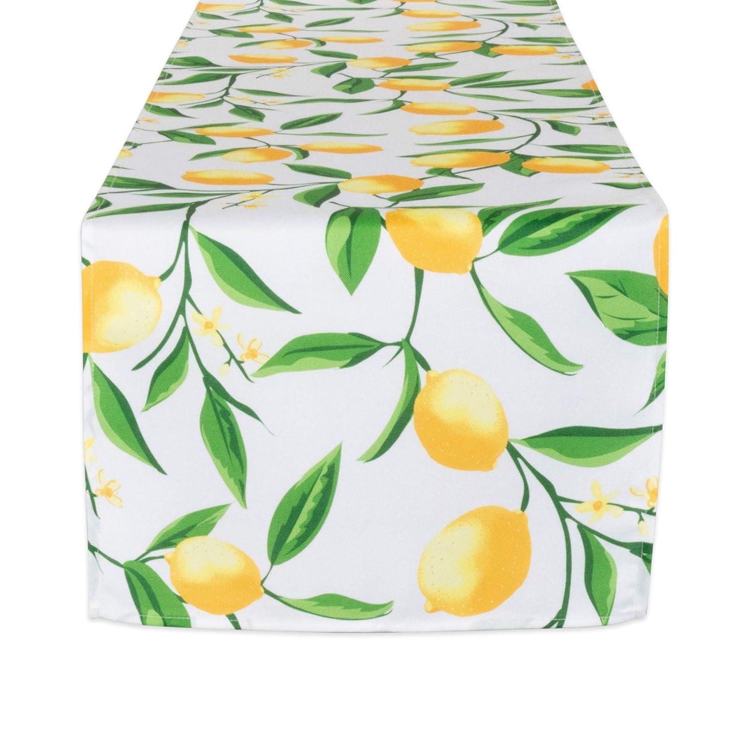 Design Imports Lemon Bliss Print Outdoor Table Runner 14X108 Inches