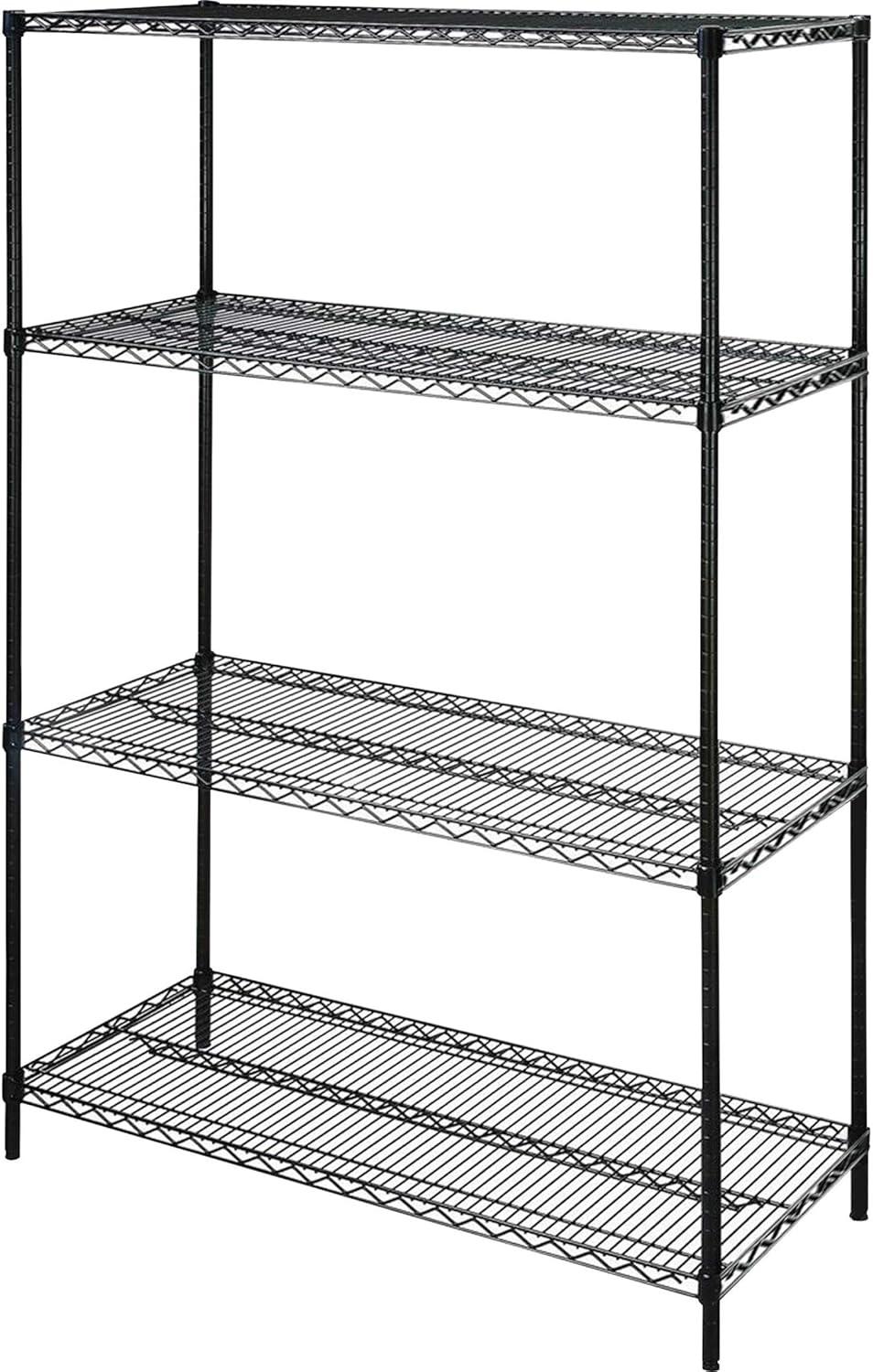 Lorell  Starter Shelving Unit- Black - 48in.x18in.x72in.