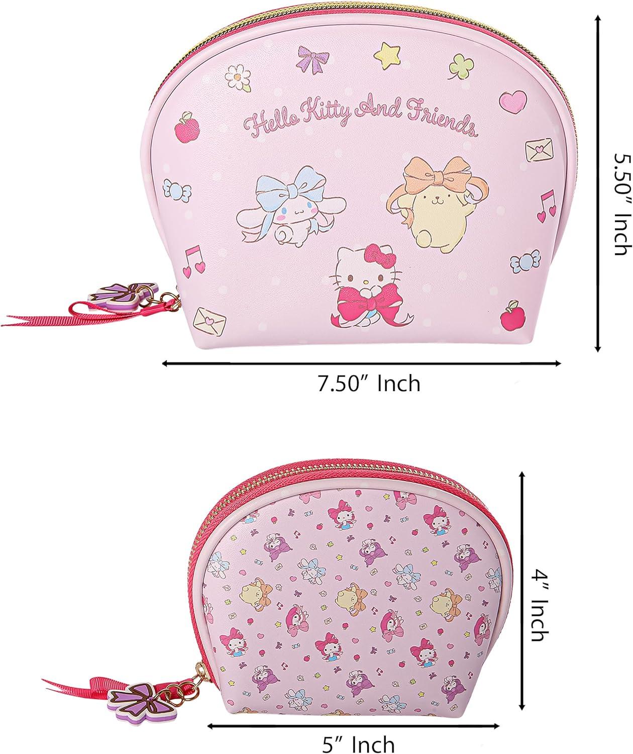 Sanrio Hello Kitty & Friends Large and Small Dome Cosmetic Travel Bag Set