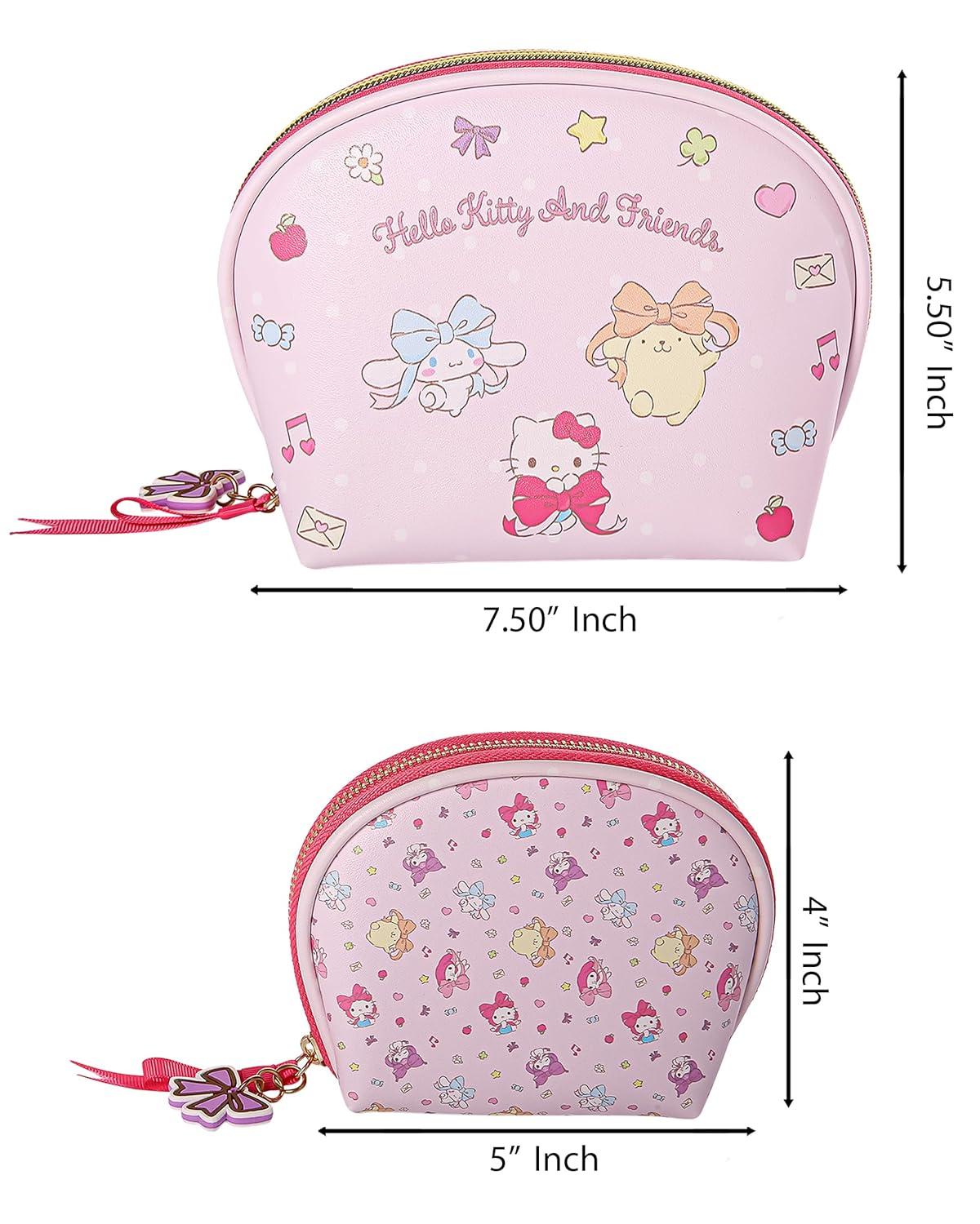 Sanrio Hello Kitty & Friends Large and Small Dome Cosmetic Travel Bag Set