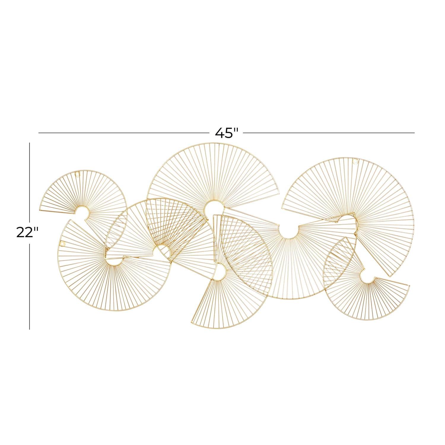 CosmoLiving by Cosmopolitan Gold Metal Half Moon Sunburst Wall Decor