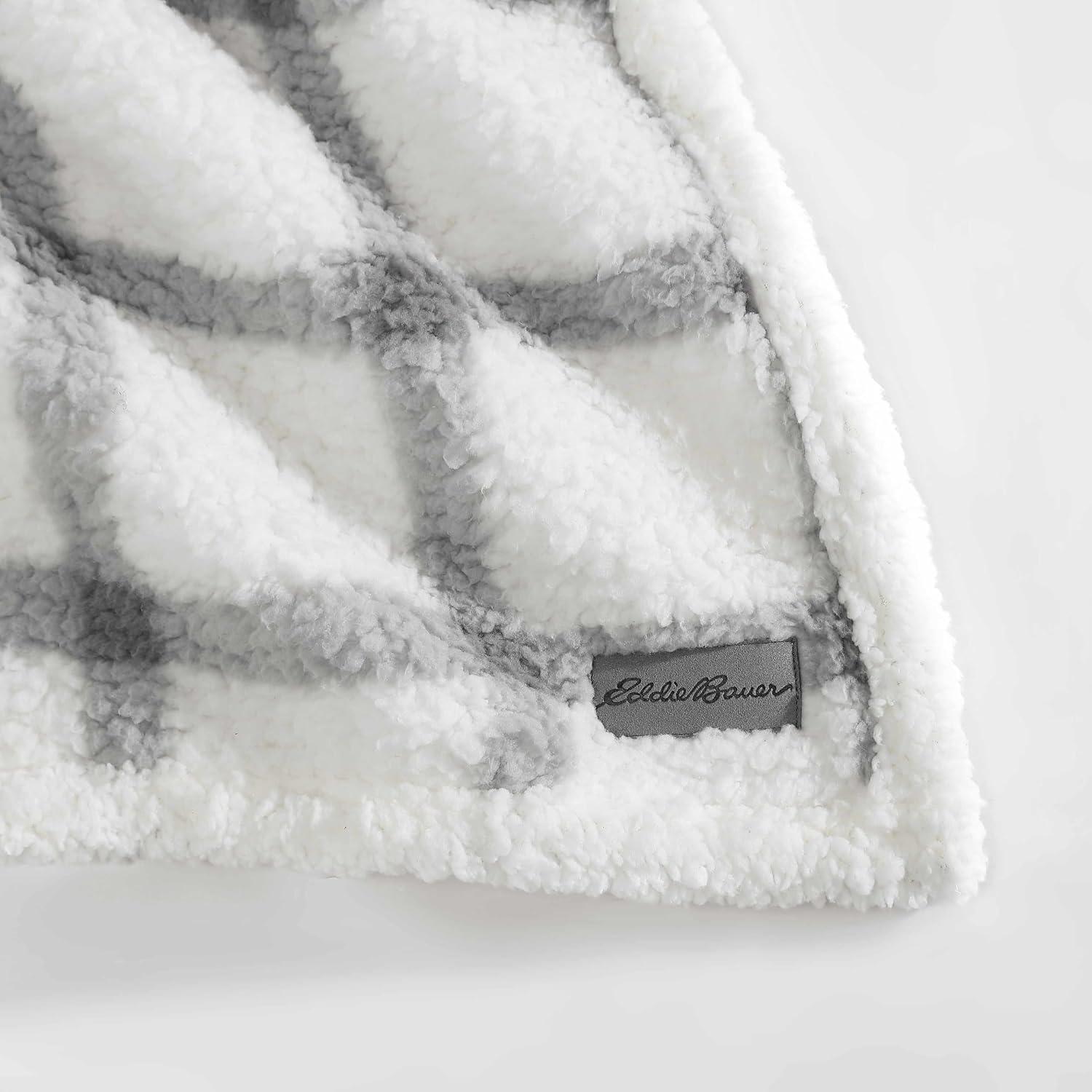 Eddie Bauer Printed Sherpa Reversible Throw Blankets